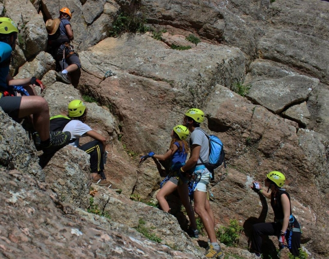  No meio da subida da ferrata 
